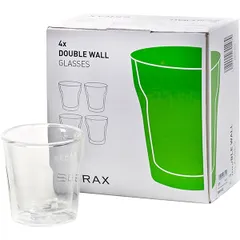 Glass for hot drinks, double walls  glass  100 ml  D=65, H=70mm