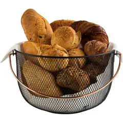 Корзина для фруктов и хлеба металл D=30,H=19см черный,медный, изображение 2