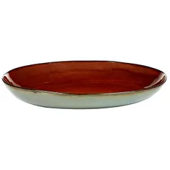 Deep dish ceramics D=355,H=80mm brown,gray