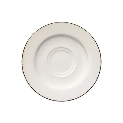 Блюдце «Ретро» для арт. 69212,69213 фарфор D=16см белый,коричнев.