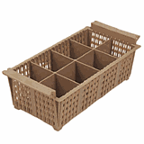 Кассета для столовых приборов «Проотель» без ручек 8 ячеек полипроп. ,H=12,L=42,B=21см бежев.