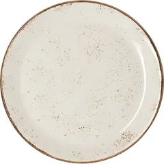 Тарелка «Крафт Вайт» мелкая фарфор D=30,H=2см белый,коричнев.