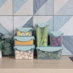 Контейнер для продуктов «Смарт Лок» с крышкой для СВЧ полипроп. 1л ,H=7,L=16,B=16см прозр.,мятный, изображение 2