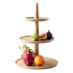 Этажерка «Вало» 3 яруса буфетная 17х25х30см дуб ,H=42,L=30,B=30см бежев., изображение 2