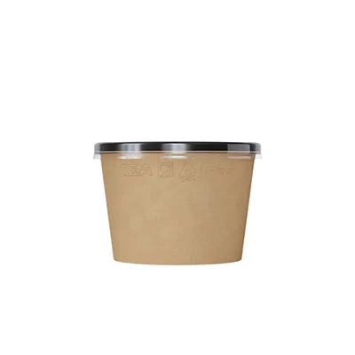 Контейнер бумажный OneBowl для супа картон 380мл D=102/77,H=72мм черный, изображение 4