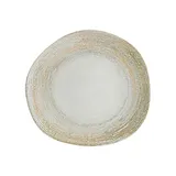 Тарелка «Патера» асимметричная фарфор ,L=29см серый,бежев.