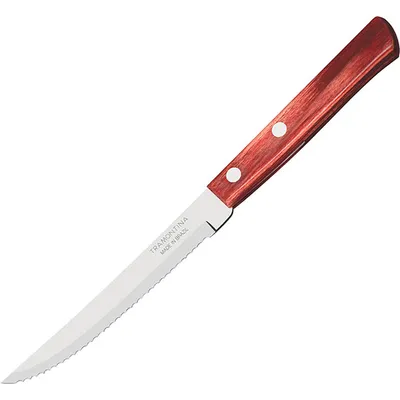 Нож д/стейка с дерев.ручкой[3шт] сталь нерж. ,L=228/115,B=7мм металлич.