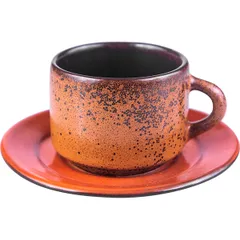 Coffee pair “Milky Way orange”  porcelain  80 ml  orange, black