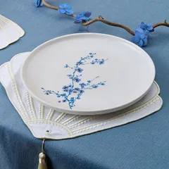 Тарелка «Ориенталь» мелкая фарфор D=27см белый,синий, изображение 3