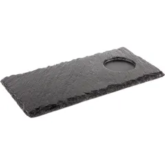 Serving dish with recess  natural slate  D=55, L=250, B=120mm  black