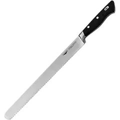 Bread knife  stainless steel, plastic , L=30cm  black, metal.