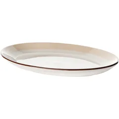 Блюдо «Чино» овальное фарфор ,H=33,L=280,B=215мм белый,бежев., изображение 2