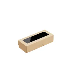 Контейнер бумажный OneBox с крышкой картон 0,5л ,H=4,L=7,B=17см черный