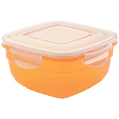 Food container with lid  polyprop. 0.6l ,H=7,L=13,B=13cm transparent,blue.