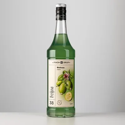 Сироп «Фейхоа» Pinch&Drop стекло 1л D=85,H=330мм зелен., Состояние товара: Новый, Вкус: Фейхоа, Материал: Стекло, Объем по данным поставщика (мл): 1000, изображение 3