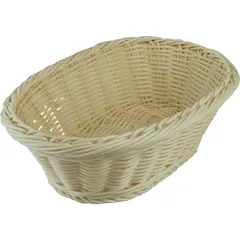 Oval wicker bread basket  polyrottan , H=70, L=235, B=150mm  beige.