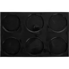 Confectionery mold “Circle” [6 pcs]  silicone, fiberglass  D=150, H=15, L=600, B=400mm  black