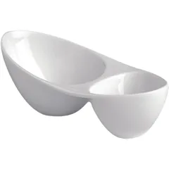 Menagerie 2 compartments  porcelain , L=19cm  white
