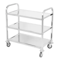 Тележка сервировочная 3 яруса сталь нерж. ,H=90,L=85,B=45см металлич.