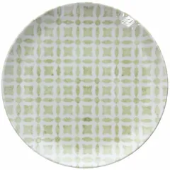 Plate “Yago Verde” flat  porcelain  D=255, H=30mm  white, green.