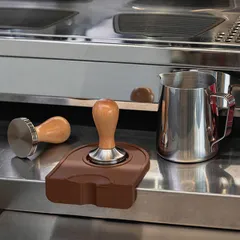 Темпер для кофе сталь нерж.,бук D=58,H=95мм стальной,бежев., изображение 4