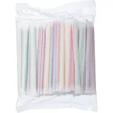 Трубочки без сгиба в индивидуальной упаковке[250шт] полипроп. D=5,L=210мм разноцветн.