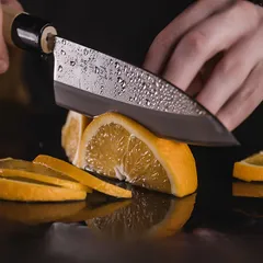 Нож кухонный «Киото» односторонняя заточка сталь нерж.,дерево ,L=215/105,B=37мм, изображение 3