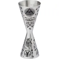 Jigger “Aphrodite Alkemi” 30/45 ml with a pattern  stainless steel  D=5, H=12cm  silver.