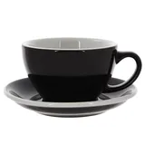 Кофейная пара «Эгг» фарфор 300мл D=110/155,H=65,L=135мм черный