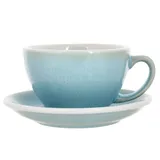 Кофейная пара «Эгг» фарфор 300мл D=110/155,H=65,L=135мм лазурн.