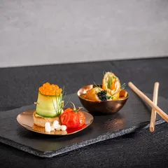 Салатник «Пеблс» набор[4шт] сталь нерж. ,H=25,L=65,B=60мм медный, изображение 4