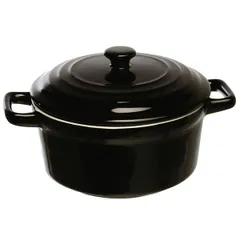 Baking pot with handles “Forno” ceramics 450ml D=120,H=95mm black