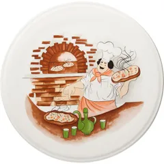 Блюдо для пиццы «Барилла» с рисунком фарфор D=31,H=2см белый,роспись