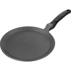 Pancake pan  cast aluminum, teflon  D=25, H=2, L=46 cm  black