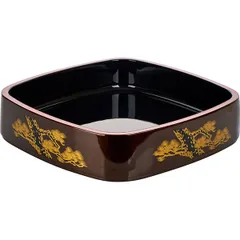 Sushi dish plastic ,H=70,L=295,B=295mm brown,gold