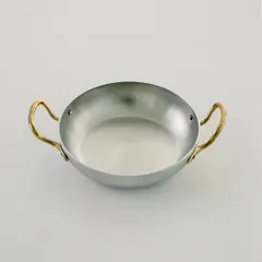 Сковорода для подачи «Арго» с двумя ручками алюмин.,латунь 450мл D=140,H=35мм серебрист., изображение 3