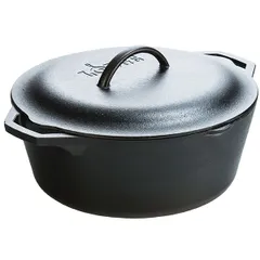 Кастрюля с крышкой чугун 6,6л D=31,H=18,L=40см черный
