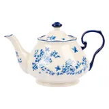 Чайник заварочный «Фиори» фарфор 0,8л ,H=14,L=25,7,B=17см слон.кость,синий