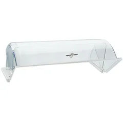 Крышка для гастроемкости GN 1/2 с ручкой поликарбонат,хром ,H=15,L=32,5,B=26,5см прозр.