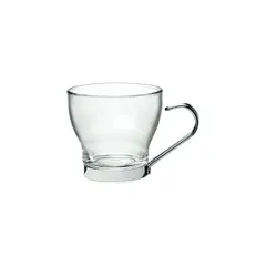 Coffee cup “Oslo”  glass, metal  100 ml  D=67, H=62mm  clear.