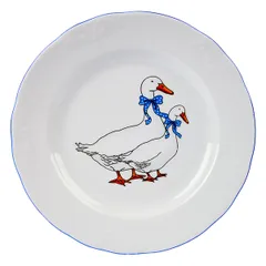 Тарелка «Надежда» Гуси мелкая фарфор D=24,H=3см белый,синий