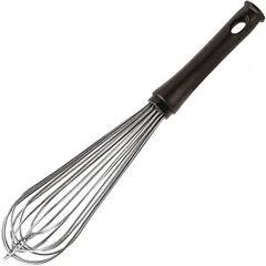 Whisk made of 8 wires. elements hard  stainless steel, plastic , L=34/20, B=7cm  metallic, black