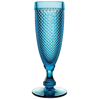 Бокал-флюте стекло 110мл голуб., Цвет: Голубой