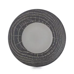 “Arborescence” dessert plate  ceramics  D=215, H=25mm  gray, black