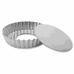 Confectionery mold, corrugated with a removable bottom  metal  D=28, H=5 cm  metal.