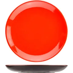 Plate “Carmine” flat without borders  ceramics  D=21cm  red, black