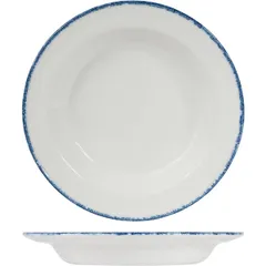 Deep plate “Blue Dapple”  porcelain  D=21.5 cm  white, blue