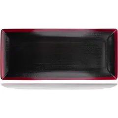 Dish “Who is Red” rectangular  porcelain , L=37, B=16.5 cm  black, red