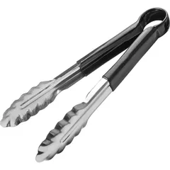 Tongs black handle “Prootel”  stainless steel, polyvinyl chloride , L=240/85, B=40mm  metallic, black