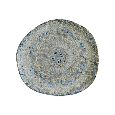 Тарелка «Мозаик» асимметричная фарфор ,L=29см разноцветн.